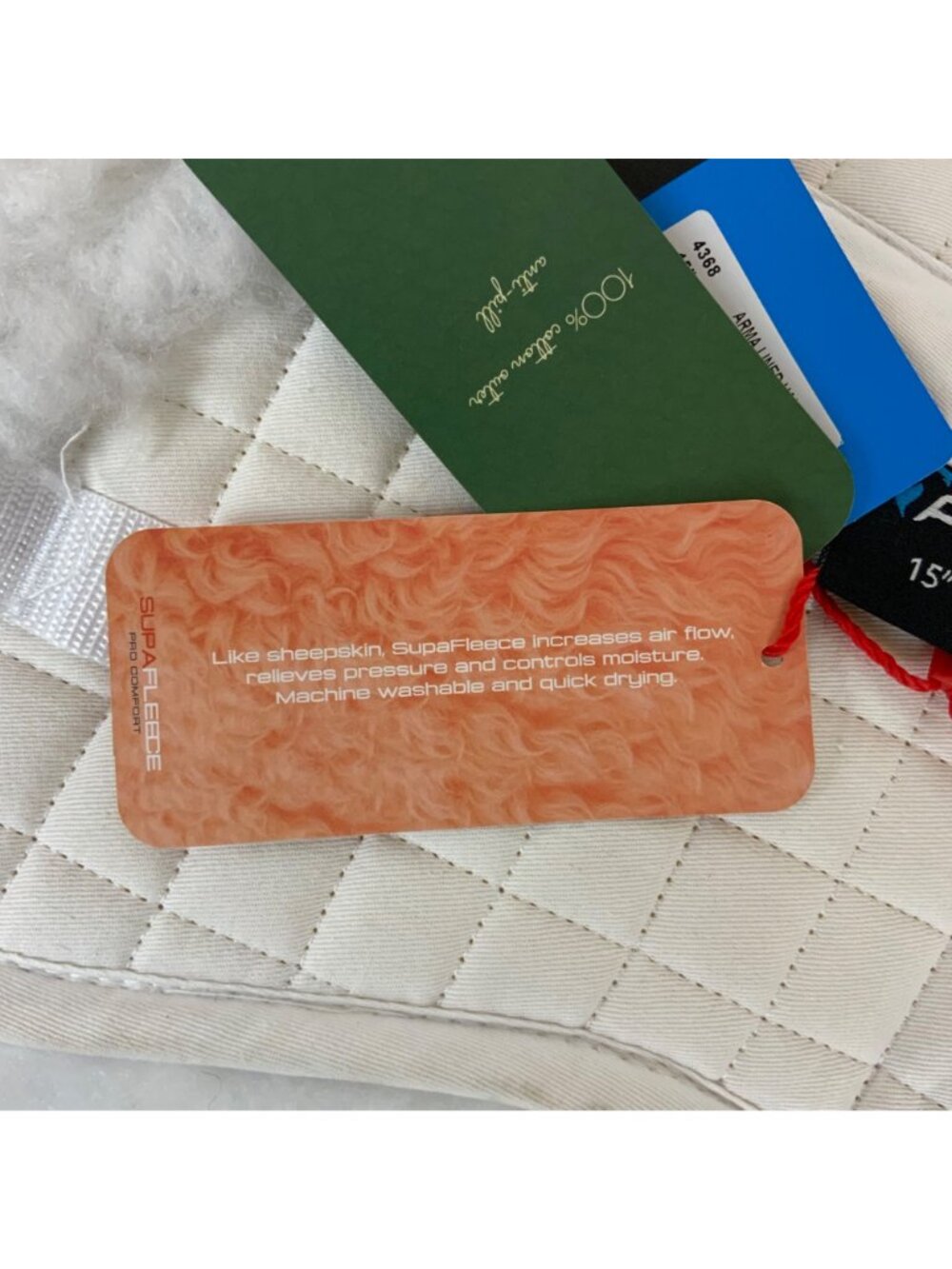 Arma SupaFleece Pro Comfort Quilted Half Pad 15-16.5 in White Shires Equestrian - Picture 9 of 10